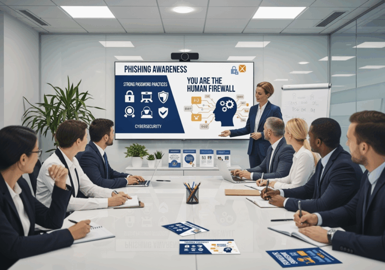 Varna Ai Security Awareness Training Session Showing Employees Learning To Build Human Firewall With Phishing Awareness And Cybersecurity Best Practices